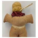 Antique Victorian Era Chalkware Doll Head Pin Cushion 8"