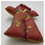 Antique Victorian Era Chalkware Doll Head Pin Cushion 8"