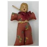 Antique Victorian Era Chalkware Doll Head Pin Cushion 8"