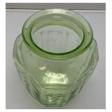 Vintage Anchor Hocking Princess Green Uranium Depression Glass 8" Vase (Glows Under UV light)