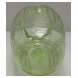 Vintage Anchor Hocking Princess Green Uranium Depression Glass 8" Vase (Glows Under UV light)