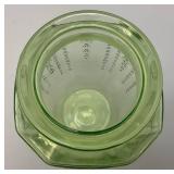 Vintage Anchor Hocking Princess Green Uranium Depression Glass 8" Vase (Glows Under UV light)