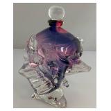 EST. $225.00-$350.00 Very RARE Gail D. Gill Signed High Relief Decoration Hand Blown Glass Perfume Bottle 5" x 5" x 6"