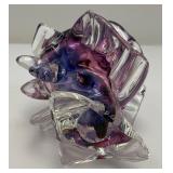 EST. $225.00-$350.00 Very RARE Gail D. Gill Signed High Relief Decoration Hand Blown Glass Perfume Bottle 5" x 5" x 6"
