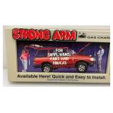 Vintage Man Cave Collectible Strong Arm Gas Charged Lift Supports Sign And Clock (Needs Repair) 12 1/2" x 32 1/2"