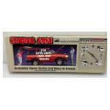 Vintage Man Cave Collectible Strong Arm Gas Charged Lift Supports Sign And Clock (Needs Repair) 12 1/2" x 32 1/2"