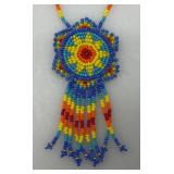 Vintage Native American Beaded Necklace And Earrings