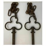 Vintage Heavy Metal Ornate Garden Fence With Chain 16"