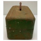 Vintage Old Metal Tackle/Tool Box, Very Old Bike Seat And more