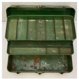 Vintage Old Metal Tackle/Tool Box, Very Old Bike Seat And more