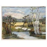Two Original Paintings By unknown Artist 16" x 23" & 17" x 23"