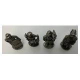Set Of Four Vintage Celtic Warriors Miniature Figurines Role Playing Pewter Pack 1.5"