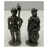 Set Of Four Vintage Celtic Warriors Miniature Figurines Role Playing Pewter Pack 1.5"