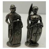 Set Of Four Vintage Celtic Warriors Miniature Figurines Role Playing Pewter Pack 1.5"