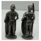 Set Of Four Vintage Celtic Warriors Miniature Figurines Role Playing Pewter Pack 1.5"