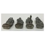 Set Of Four Vintage Celtic Warriors Miniature Figurines Role Playing Pewter Pack 1.5"
