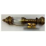 EST. $150.00 -$275.00 CER Railway Marked Brass Railway Carriage Lamp Candle Lantern With Candle 13 1/2"