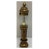 EST. $150.00 -$275.00 CER Railway Marked Brass Railway Carriage Lamp Candle Lantern With Candle 13 1/2"