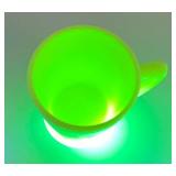 RARE Vintage Uranium Milk Glass Tom & Jerry Mug (Glows Under UV) 2 3/4" x 3 1/2"