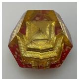 Vintage Mid-Century Lucite Acrylic Oriental Souvenir Paperweight Made In Japan