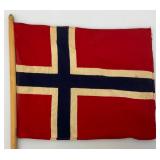 Vintage NORWAY Flag 7" x 8 1/2"