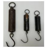 3 Antique Metal Weight Scales