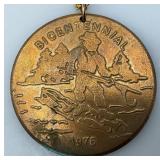 2" 1976 Minnesota Bicentennial Necklace (Has Patina On Back)