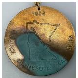 2" 1976 Minnesota Bicentennial Necklace (Has Patina On Back)