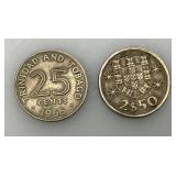 Vintage Collectible Foreign Coins And Medallions Including 1920