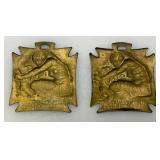 Misc. WWI French Orphelinat Des Armees Brass Metals By Lalique 1 1/4" x 1 1/4" (One With Ribbon)