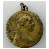 1925 Ancient Medal Of Pope Puis XI Holy Year Pendant 3/4"