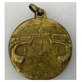 1925 Ancient Medal Of Pope Puis XI Holy Year Pendant 3/4"