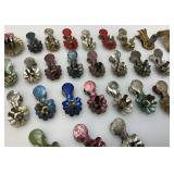 Large Group Of Antique Metal Christmas Tree Candle Holders