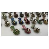 Large Group Of Antique Metal Christmas Tree Candle Holders
