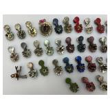 Large Group Of Antique Metal Christmas Tree Candle Holders