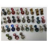 Large Group Of Antique Metal Christmas Tree Candle Holders