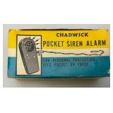 Vintage CHADWICK Pocket Siren Alarm For Personal Protection Fits Pocket Or Purse In Original Box (Works)
