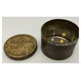 Vintage J.F. Humphreys & Co. Wish Bone Brand Coffee  Bloomington Ills. Coffee Tin With Lid 4" x 5 3/8"