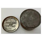 Vintage J.F. Humphreys & Co. Wish Bone Brand Coffee  Bloomington Ills. Coffee Tin With Lid 4" x 5 3/8"