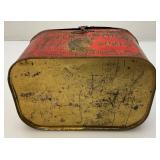 Vintage Central Union Cut Plug Tobacco Lunch Pail Style Tin 4 1/4" x 4 1/2" x 7"