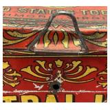 Vintage Central Union Cut Plug Tobacco Lunch Pail Style Tin 4 1/2" x 5 1/4" x 7 1/2"