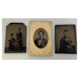Antique Misc. Tintypes 2 1/2" x 4" is the largest