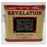 Vintage Philip Morris Revelation Smoking Mixture Pipe Tobacco Tin 1" x 3" x 3 1/2"