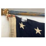 Vintage 48 Star Flag 32" x 56" Rips And Tears Present