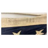 Vintage 48 Star Flag 32" x 56" Rips And Tears Present