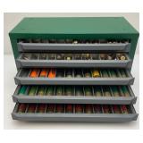 Vintage Ammo Collection In Metal 5 Drawer Chest
