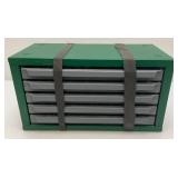 Vintage Ammo Collection In Metal 5 Drawer Chest