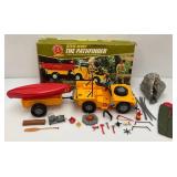 1974 VERY RARE (STEVE SCOUT) Action Figure "The Pathfinder" Jeep, Trailer And Boat In Original Box (Tent Flaking)