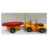 1974 VERY RARE (STEVE SCOUT) Action Figure "The Pathfinder" Jeep, Trailer And Boat In Original Box (Tent Flaking)