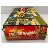 1974 VERY RARE (STEVE SCOUT) Action Figure "The Pathfinder" Jeep, Trailer And Boat In Original Box (Tent Flaking)